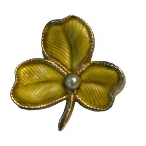 Vintage Shamrock Enamel Clover pin by Accessocraft NYC, EUC, Saint Patrick’s Day